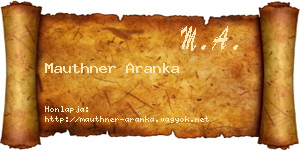 Mauthner Aranka névjegykártya